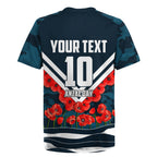 Personalised Carlton Blues ANZAC Rugby Jersey Military Remembrance Australian Football Mascot Camouflage
