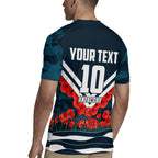 Personalised Carlton Blues ANZAC Rugby Jersey Military Remembrance Australian Football Mascot Camouflage