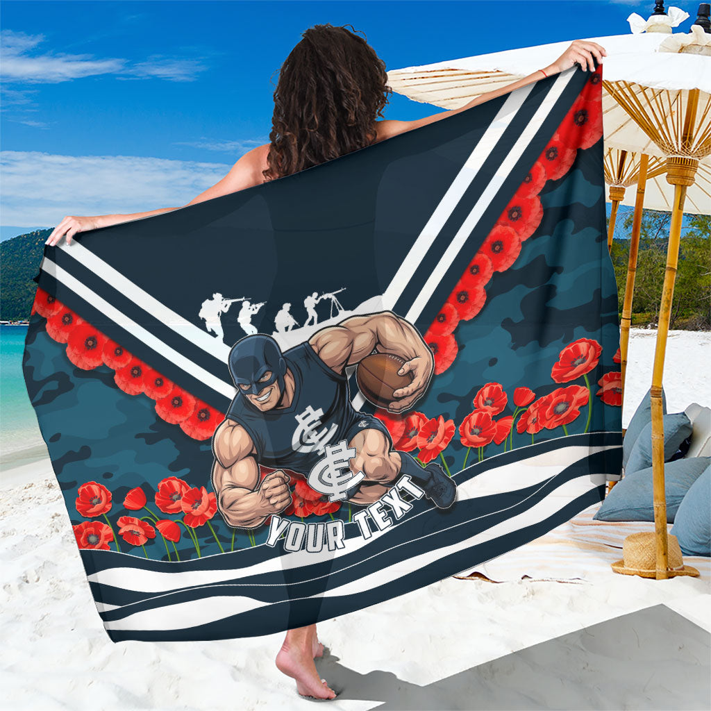 Personalised Carlton Blues ANZAC Sarong Military Remembrance Australian Football Mascot Camouflage