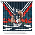 Personalised Carlton Blues ANZAC Shower Curtain Military Remembrance Australian Football Mascot Camouflage