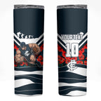Personalised Carlton Blues ANZAC Skinny Tumbler Military Remembrance Australian Football Mascot Camouflage