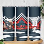 Personalised Carlton Blues ANZAC Skinny Tumbler Military Remembrance Australian Football Mascot Camouflage