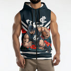 Personalised Carlton Blues ANZAC Sleeveless Zip Hoodie Military Remembrance Australian Football Mascot Camouflage