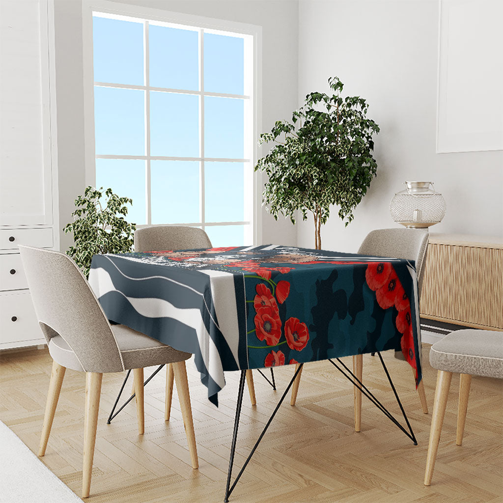 Personalised Carlton Blues ANZAC Tablecloth Military Remembrance Australian Football Mascot Camouflage
