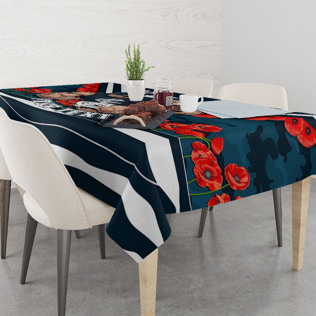 Personalised Carlton Blues ANZAC Tablecloth Military Remembrance Australian Football Mascot Camouflage