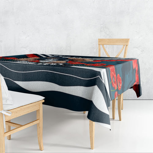 Personalised Carlton Blues ANZAC Tablecloth Military Remembrance Australian Football Mascot Camouflage