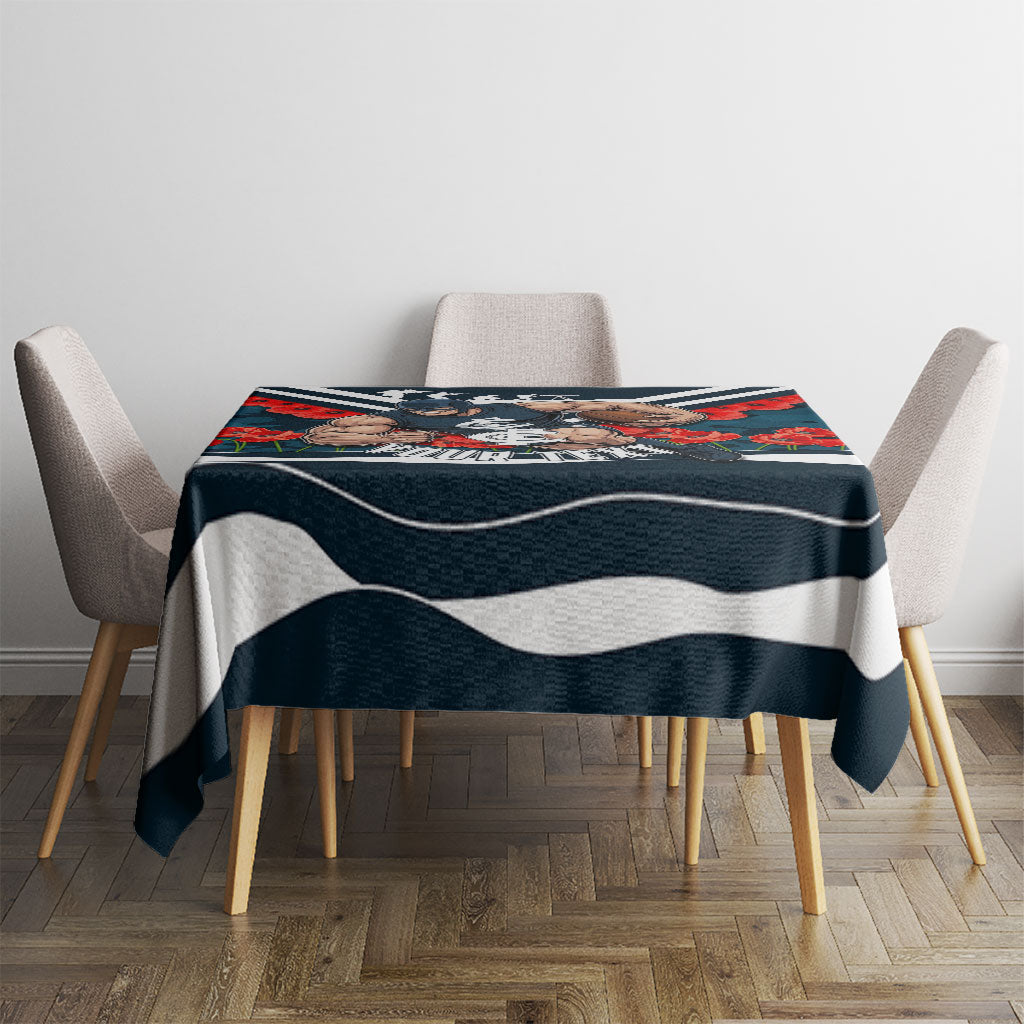 Personalised Carlton Blues ANZAC Tablecloth Military Remembrance Australian Football Mascot Camouflage