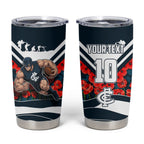 Personalised Carlton Blues ANZAC Tumbler Cup Military Remembrance Australian Football Mascot Camouflage