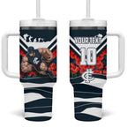 Personalised Carlton Blues ANZAC Tumbler With Handle Military Remembrance Australian Football Mascot Camouflage