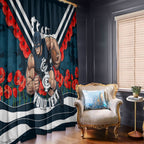 Personalised Carlton Blues ANZAC Window Curtain Military Remembrance Australian Football Mascot Camouflage