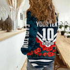Personalised Carlton Blues ANZAC Women Casual Shirt Military Remembrance Australian Football Mascot Camouflage