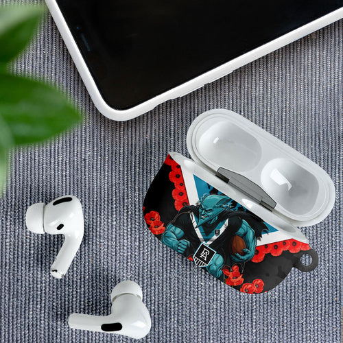 Personalised Port Adelaide Power ANZAC AirPods Case Military Remembrance Australian Football Mascot Camouflage