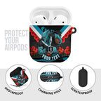 Personalised Port Adelaide Power ANZAC AirPods Case Military Remembrance Australian Football Mascot Camouflage
