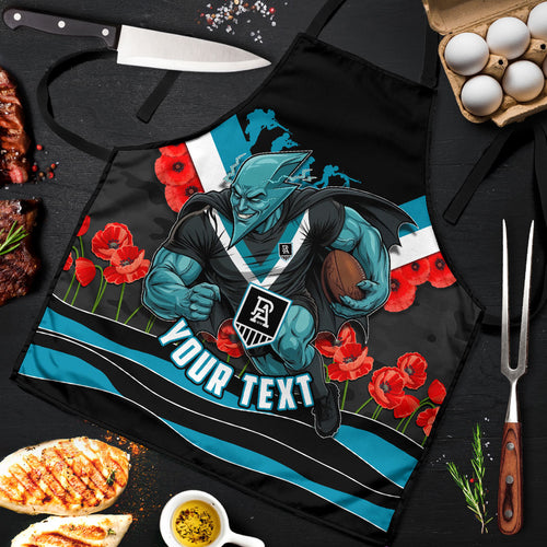 Personalised Port Adelaide Power ANZAC Apron Military Remembrance Australian Football Mascot Camouflage
