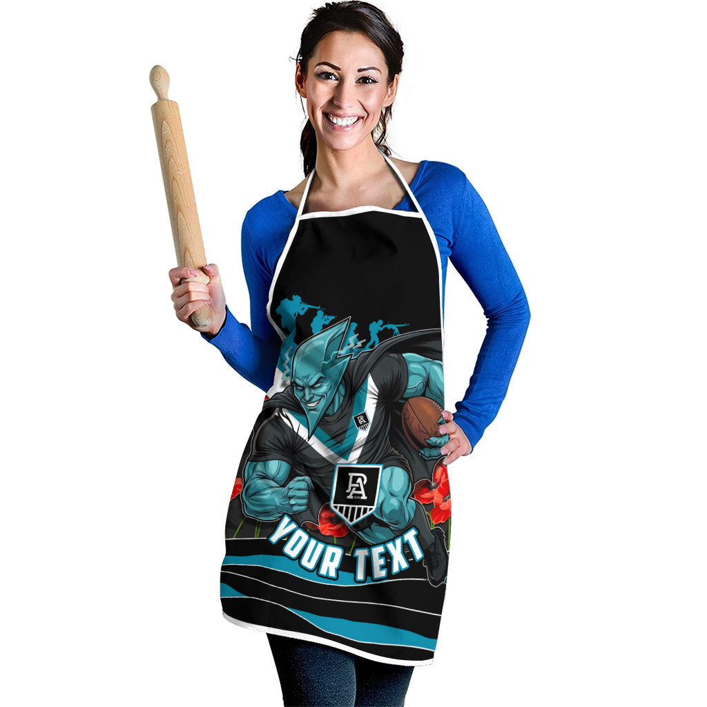 Personalised Port Adelaide Power ANZAC Apron Military Remembrance Australian Football Mascot Camouflage