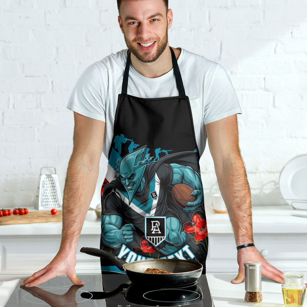 Personalised Port Adelaide Power ANZAC Apron Military Remembrance Australian Football Mascot Camouflage