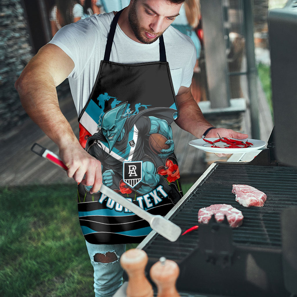 Personalised Port Adelaide Power ANZAC Apron Military Remembrance Australian Football Mascot Camouflage
