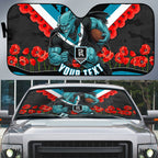 Personalised Port Adelaide Power ANZAC Auto Sun Shade Military Remembrance Australian Football Mascot Camouflage