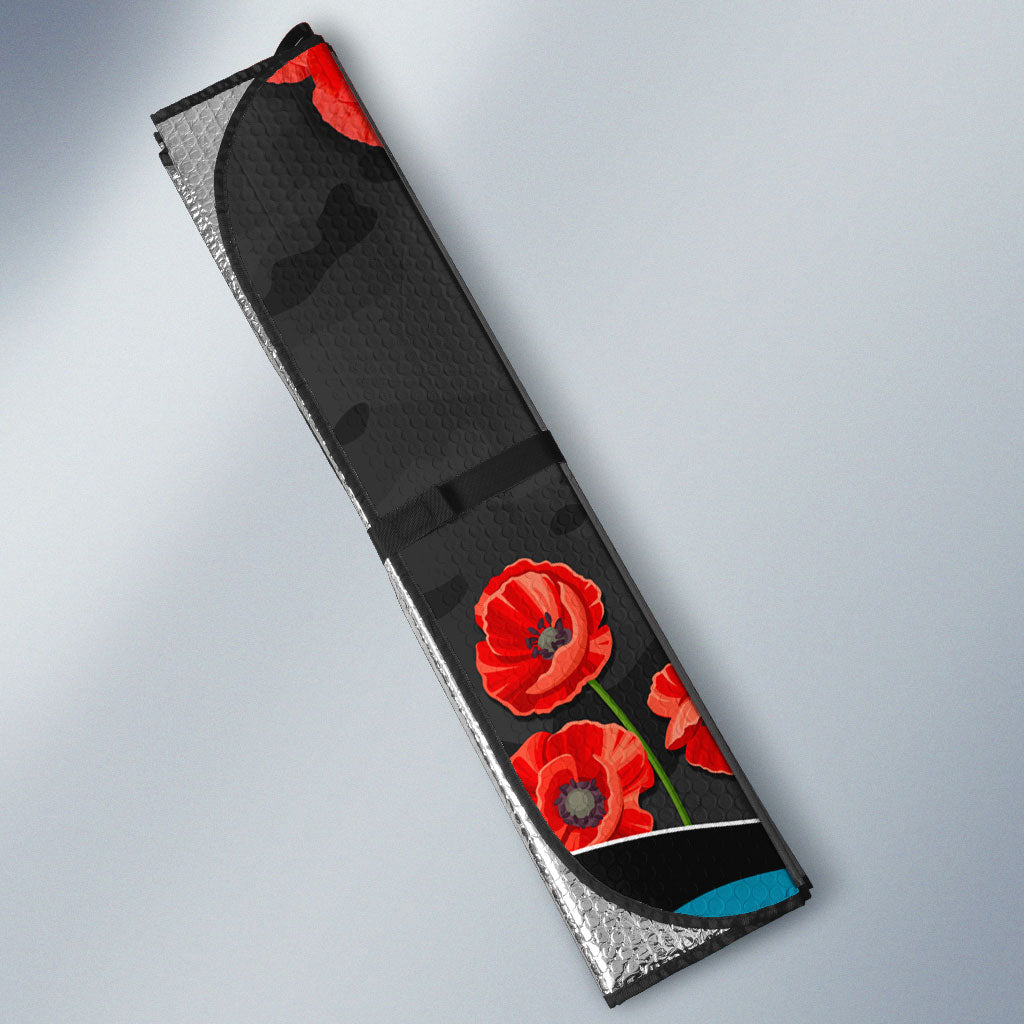 Personalised Port Adelaide Power ANZAC Auto Sun Shade Military Remembrance Australian Football Mascot Camouflage