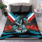 Personalised Port Adelaide Power ANZAC Bedding Set Military Remembrance Australian Football Mascot Camouflage