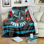 Personalised Port Adelaide Power ANZAC Blanket Military Remembrance Australian Football Mascot Camouflage