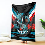 Personalised Port Adelaide Power ANZAC Blanket Military Remembrance Australian Football Mascot Camouflage