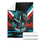Personalised Port Adelaide Power ANZAC Blanket Military Remembrance Australian Football Mascot Camouflage