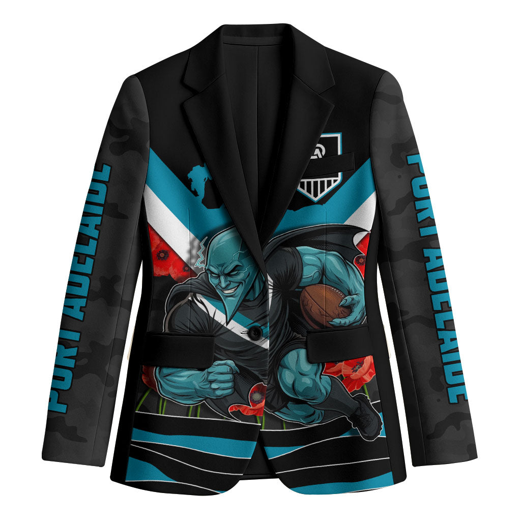 Personalised Port Adelaide Power ANZAC Blazer Military Remembrance Australian Football Mascot Camouflage