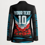 Personalised Port Adelaide Power ANZAC Blazer Military Remembrance Australian Football Mascot Camouflage