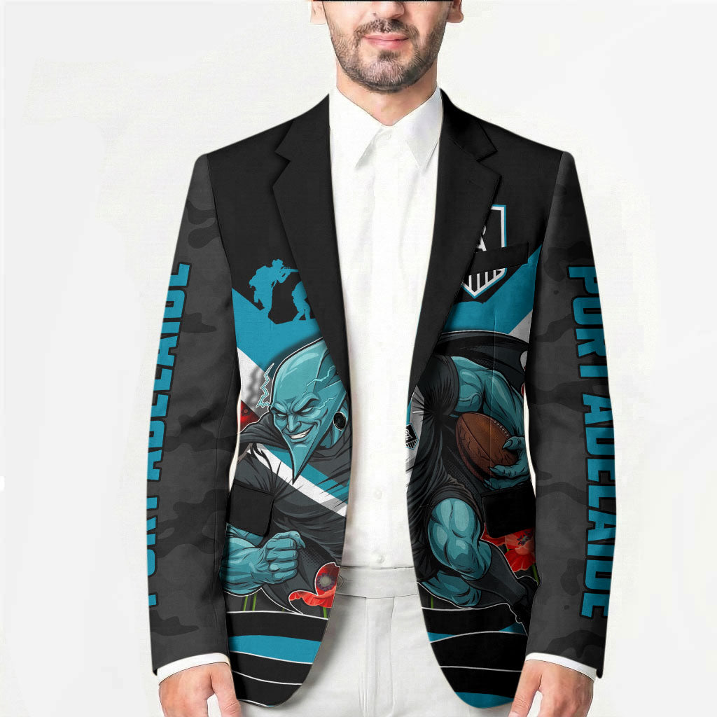 Personalised Port Adelaide Power ANZAC Blazer Military Remembrance Australian Football Mascot Camouflage