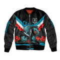 Personalised Port Adelaide Power ANZAC Bomber Jacket Military Remembrance Australian Football Mascot Camouflage