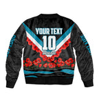 Personalised Port Adelaide Power ANZAC Bomber Jacket Military Remembrance Australian Football Mascot Camouflage