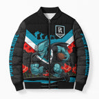 Personalised Port Adelaide Power ANZAC Bomber Puffer Jacket Military Remembrance Australian Football Mascot Camouflage