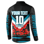 Personalised Port Adelaide Power ANZAC Button Sweatshirt Military Remembrance Australian Football Mascot Camouflage