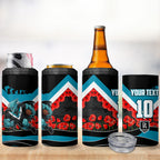 Personalised Port Adelaide Power ANZAC 4 in 1 Can Cooler Tumbler Military Remembrance Australian Football Mascot Camouflage