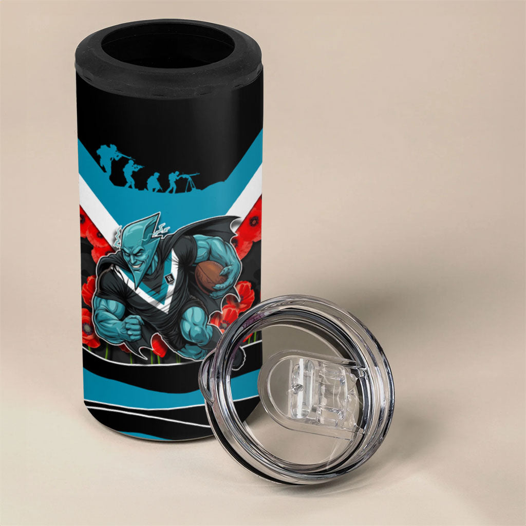 Personalised Port Adelaide Power ANZAC 4 in 1 Can Cooler Tumbler Military Remembrance Australian Football Mascot Camouflage