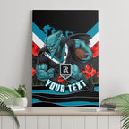 Personalised Port Adelaide Power ANZAC Canvas Wall Art Military Remembrance Australian Football Mascot Camouflage