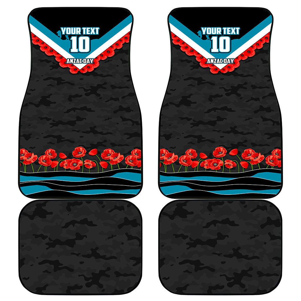 Personalised Port Adelaide Power ANZAC Car Mats Military Remembrance Australian Football Mascot Camouflage
