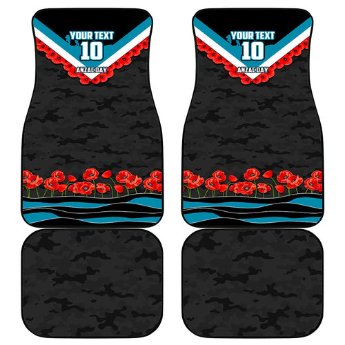Personalised Port Adelaide Power ANZAC Car Mats Military Remembrance Australian Football Mascot Camouflage