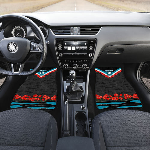 Personalised Port Adelaide Power ANZAC Car Mats Military Remembrance Australian Football Mascot Camouflage