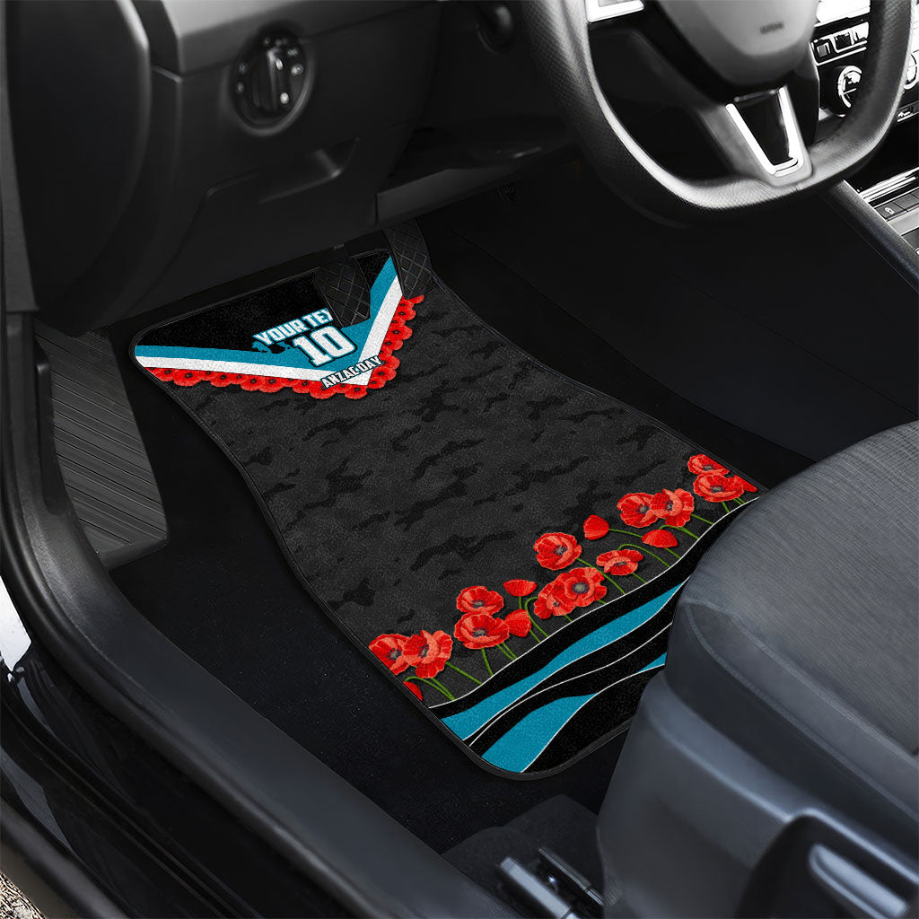 Personalised Port Adelaide Power ANZAC Car Mats Military Remembrance Australian Football Mascot Camouflage