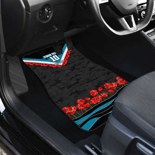 Personalised Port Adelaide Power ANZAC Car Mats Military Remembrance Australian Football Mascot Camouflage