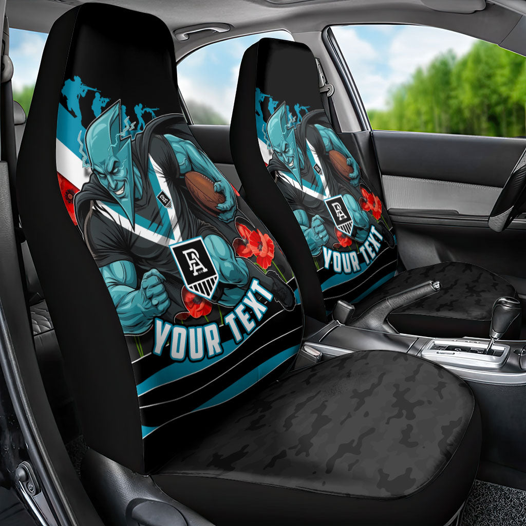 Personalised Port Adelaide Power ANZAC Car Seat Cover Military Remembrance Australian Football Mascot Camouflage
