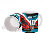Personalised Port Adelaide Power ANZAC Ceramic Mug Military Remembrance Australian Football Mascot Camouflage