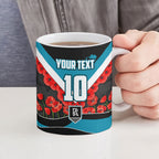 Personalised Port Adelaide Power ANZAC Ceramic Mug Military Remembrance Australian Football Mascot Camouflage