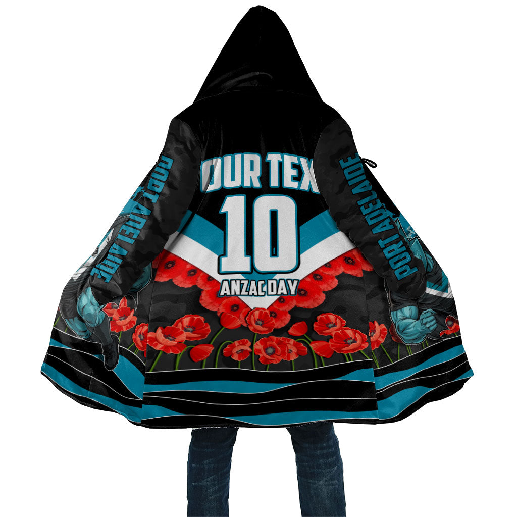 Personalised Port Adelaide Power ANZAC Cloak Military Remembrance Australian Football Mascot Camouflage