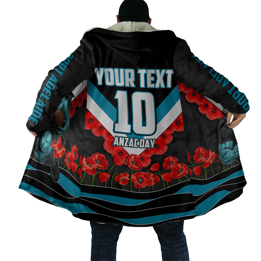 Personalised Port Adelaide Power ANZAC Cloak Military Remembrance Australian Football Mascot Camouflage
