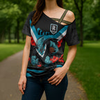 Personalised Port Adelaide Power ANZAC Cross Shoulder Shirt Military Remembrance Australian Football Mascot Camouflage