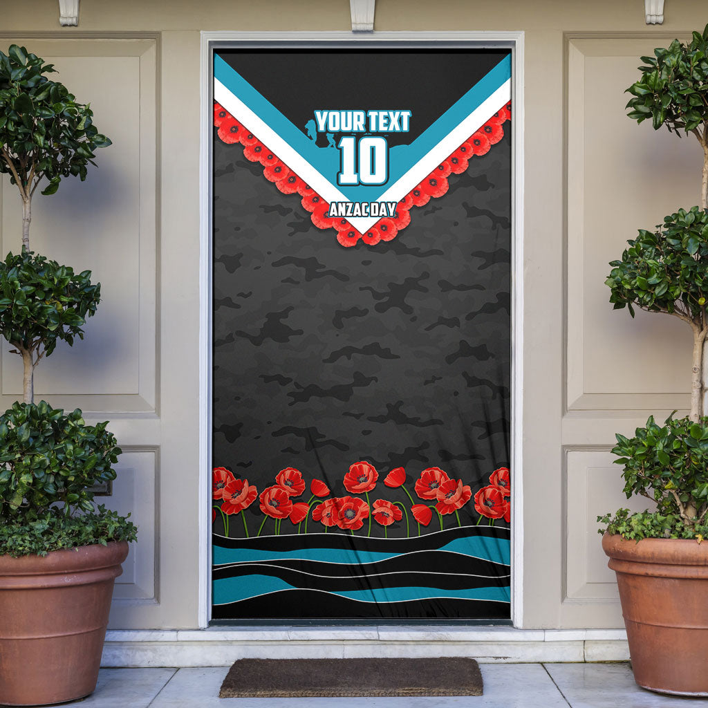 Personalised Port Adelaide Power ANZAC Door Cover Military Remembrance Australian Football Mascot Camouflage