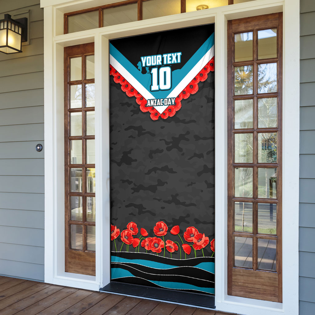 Personalised Port Adelaide Power ANZAC Door Cover Military Remembrance Australian Football Mascot Camouflage